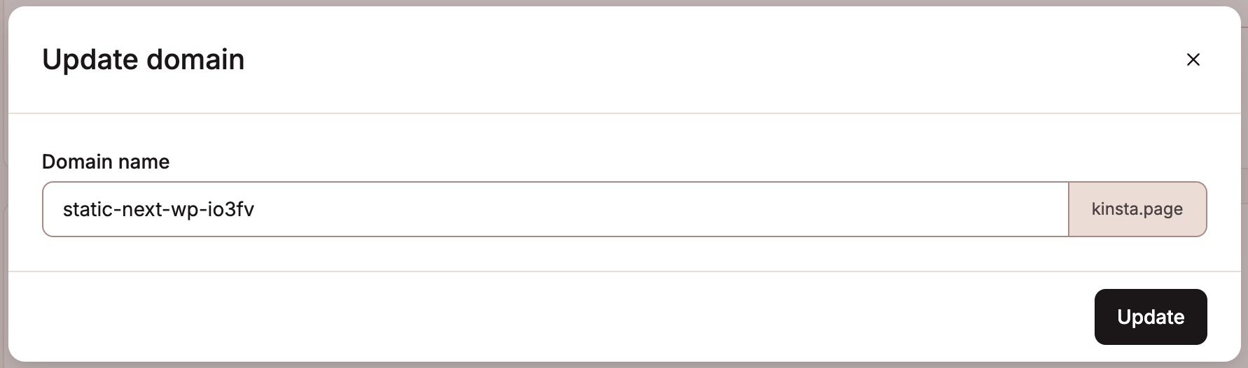 Enter a new domain name for your temporary domain.